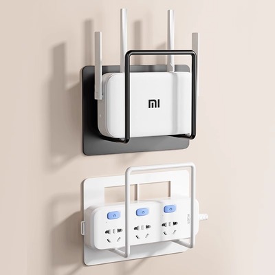 德国路由器支架上墙收纳盒插座置物架排查wifi收纳盒子光猫壁挂固