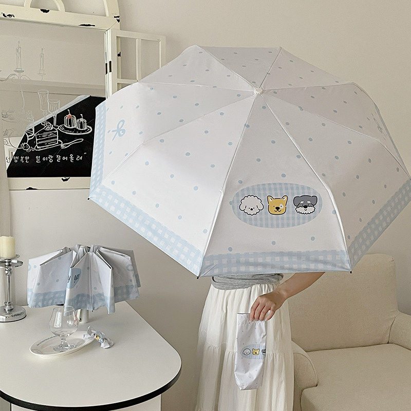韩版ins风学生折叠雨伞防晒防紫外线太阳伞晴雨两用全自动遮阳伞