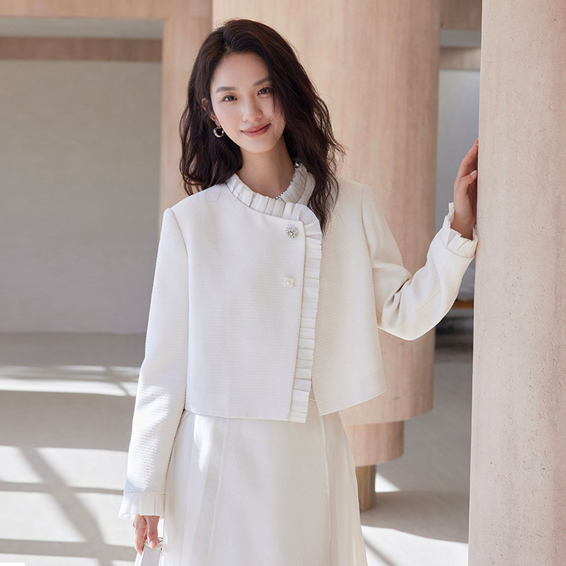 SOMSOM索玛2026春季新款 简约气质小香风编织感百搭合身短外套女,女装/女士精品,短外套,淘宝优惠券,粉丝福利购,淘宝优惠卷