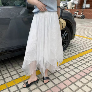 高级感半身裙女2026春夏新款 裙3081S 气质不规则A字裙复古中长款