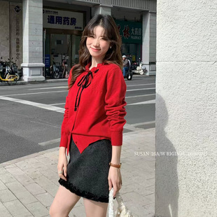 女式 设计感甜美温柔风针织开衫 气质上衣2255S 2025复古法式 苏珊