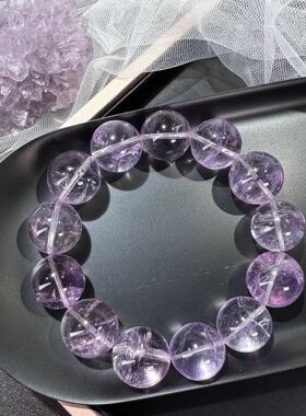 紫水晶阿赛斯特莱水晶手链 紫色阿赛斯特莱圆珠水晶手串饰品批发