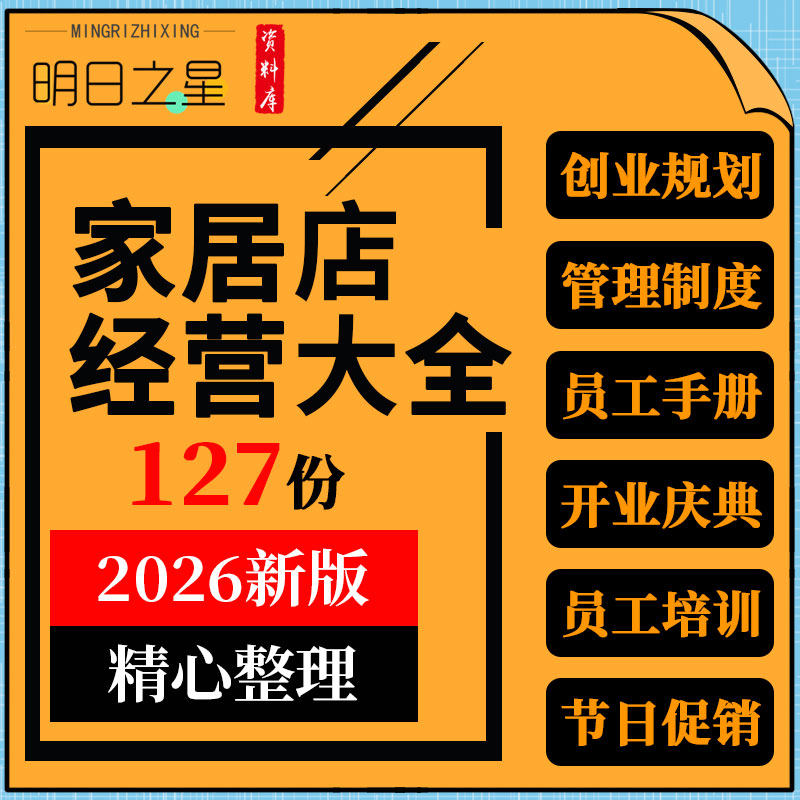 创意装修家居饰品开店筹备经营员工管理制度开业促销活动方案资料