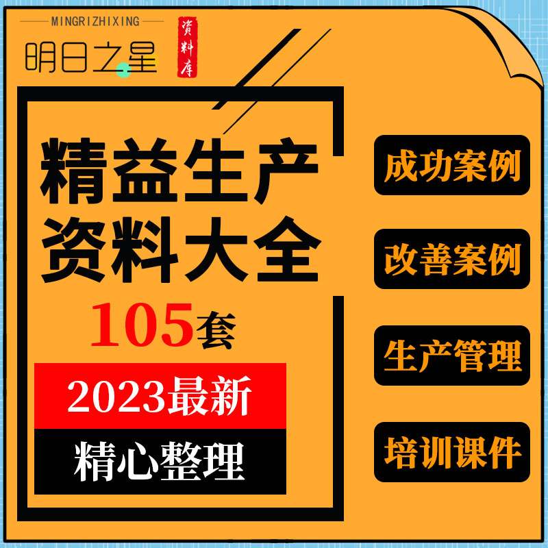 企业公司工厂精益生产改善项目实施成功案例管理体系制度培训资料