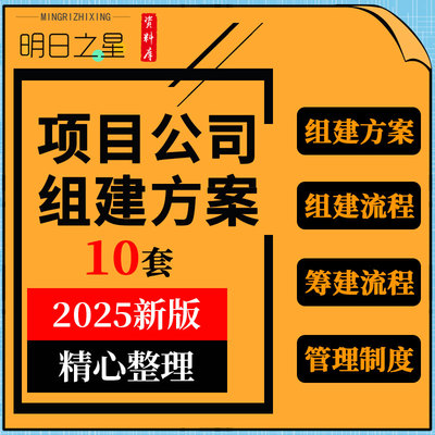 项目公司筹建流程组建方案成立计划组织机构设置工作职责管理制度