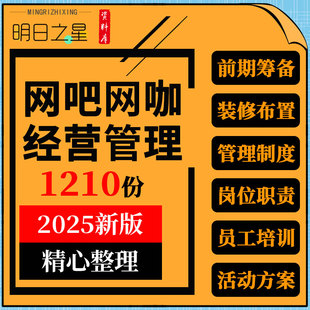 网吧网咖员工用水用电管理制度手册经营报表服务规范营销活动方案