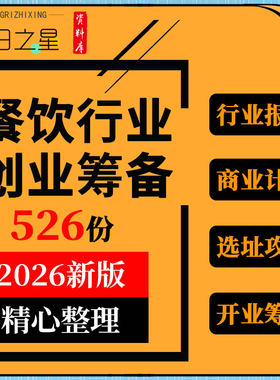 餐饮行业餐厅饭店市场分析创业商业计划选址标准开业策划前期筹备