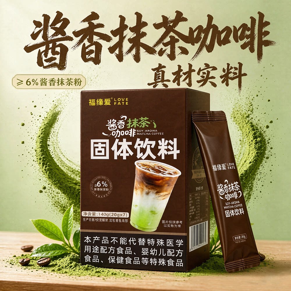 福缘爱梵净抹茶咖啡速溶20g*7