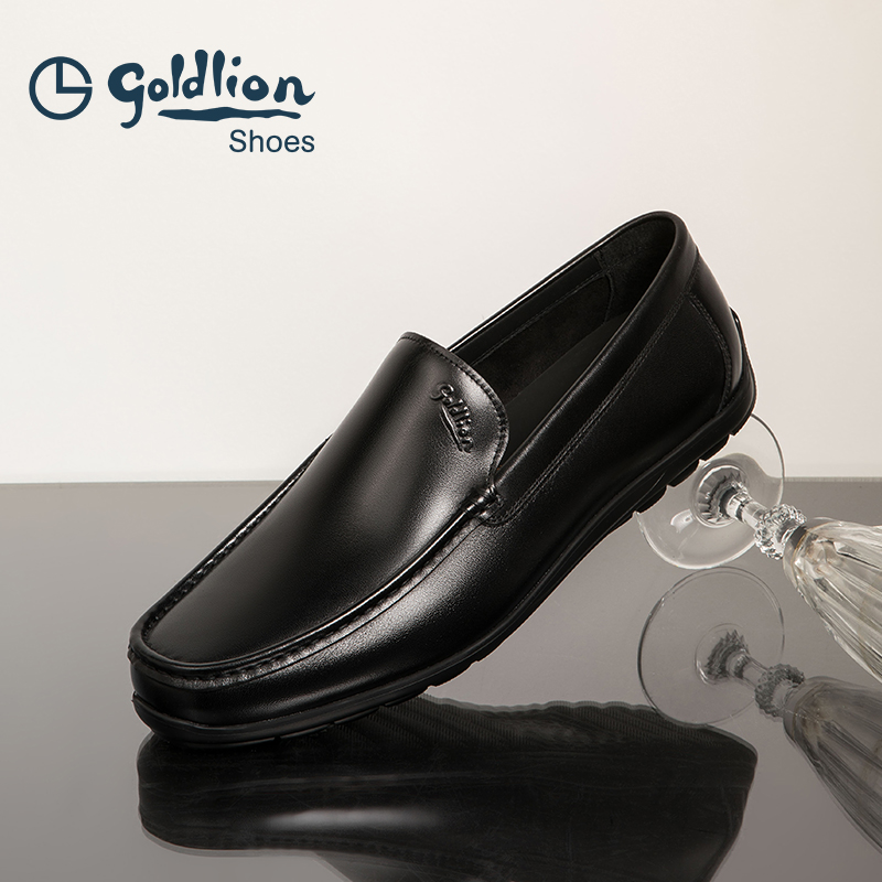 真皮休闲皮鞋男软底乐福鞋