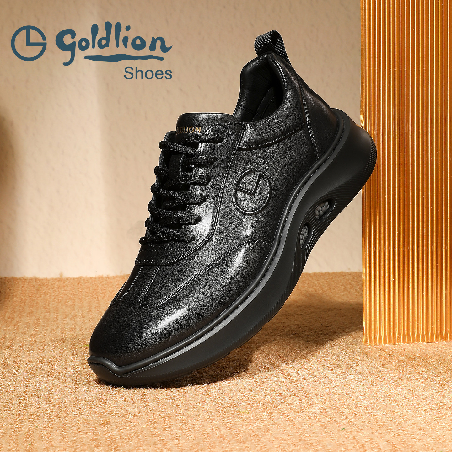 金利来男鞋新款休闲皮鞋男士真牛皮百搭透气时尚运动鞋舒适轻便