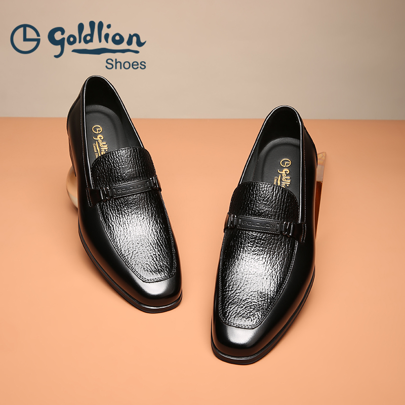 真皮皮鞋一脚蹬马衔扣乐福鞋