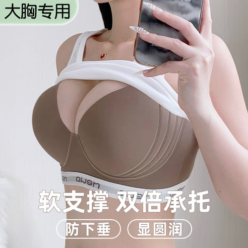 大胸显小软支撑防下垂内衣女