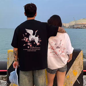 法式小众设计感特别的t恤套不一样的浪漫情侣装夏装2024潮牌短袖