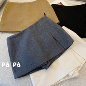 辣妹黑色双层开叉半身防走光简约高腰显瘦A字裙女短款 百搭包臀裙