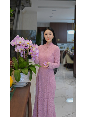 【念玉娇】秋季新中式国风紫色立领日常时尚显瘦长款连衣裙
