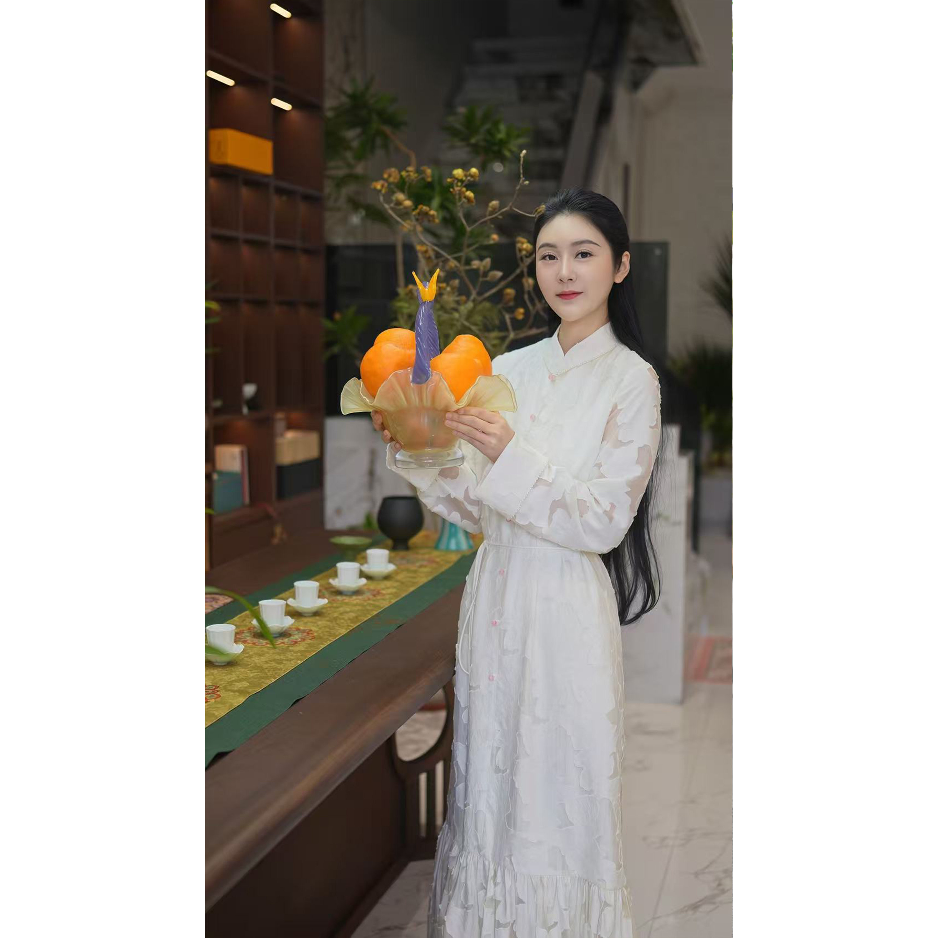 【醉花荫】新中式国风春夏花朵蕾丝仙气时尚宽松长款连衣裙