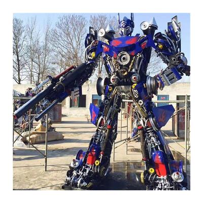 铁艺变形金刚大型黄蜂擎天柱机器人金属商场摆件雕塑景观模型厂家