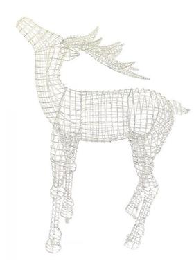 户外不锈钢镂空梅花鹿雕塑铁艺金属网格动物售楼部小区草坪装饰品