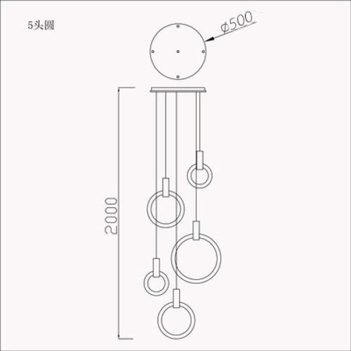 北欧轻奢简约水晶灯餐厅吧台客厅卧室别墅复式旋转楼梯挑空长吊灯