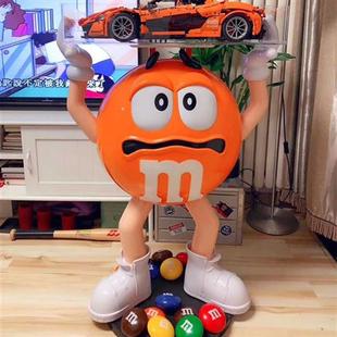 卡通大号mm豆摆件玻璃纤维雕塑家居客厅落地M豆人网红店铺装 饰公