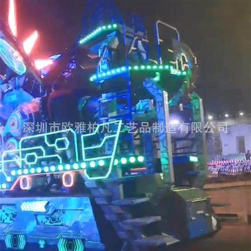 米大型公园游园花车发光机器人巡游玻璃钢春节雕塑美陈电动车