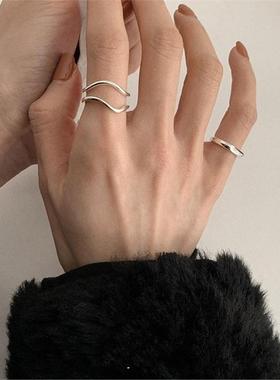 手粗的看过来|波浪双层戒指开口