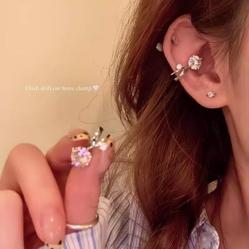 srrmhyn小灯泡闪锆耳骨夹