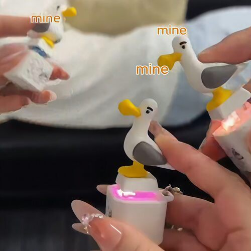 跨境mine小鸟语音按键发光电子挂件键盘解压发声小鸭子创意钥匙扣