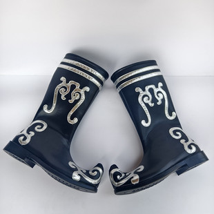 藏族舞蹈鞋子少数民族风格舞蹈鞋子藏靴子男款高筒舞蹈鞋男士马靴