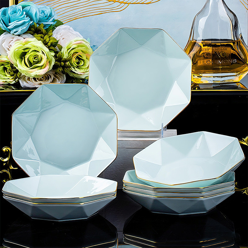 陶瓷餐盘子家用菜盘2025新款釉下彩碟子托盘鱼盘轻奢高级感牛排盘