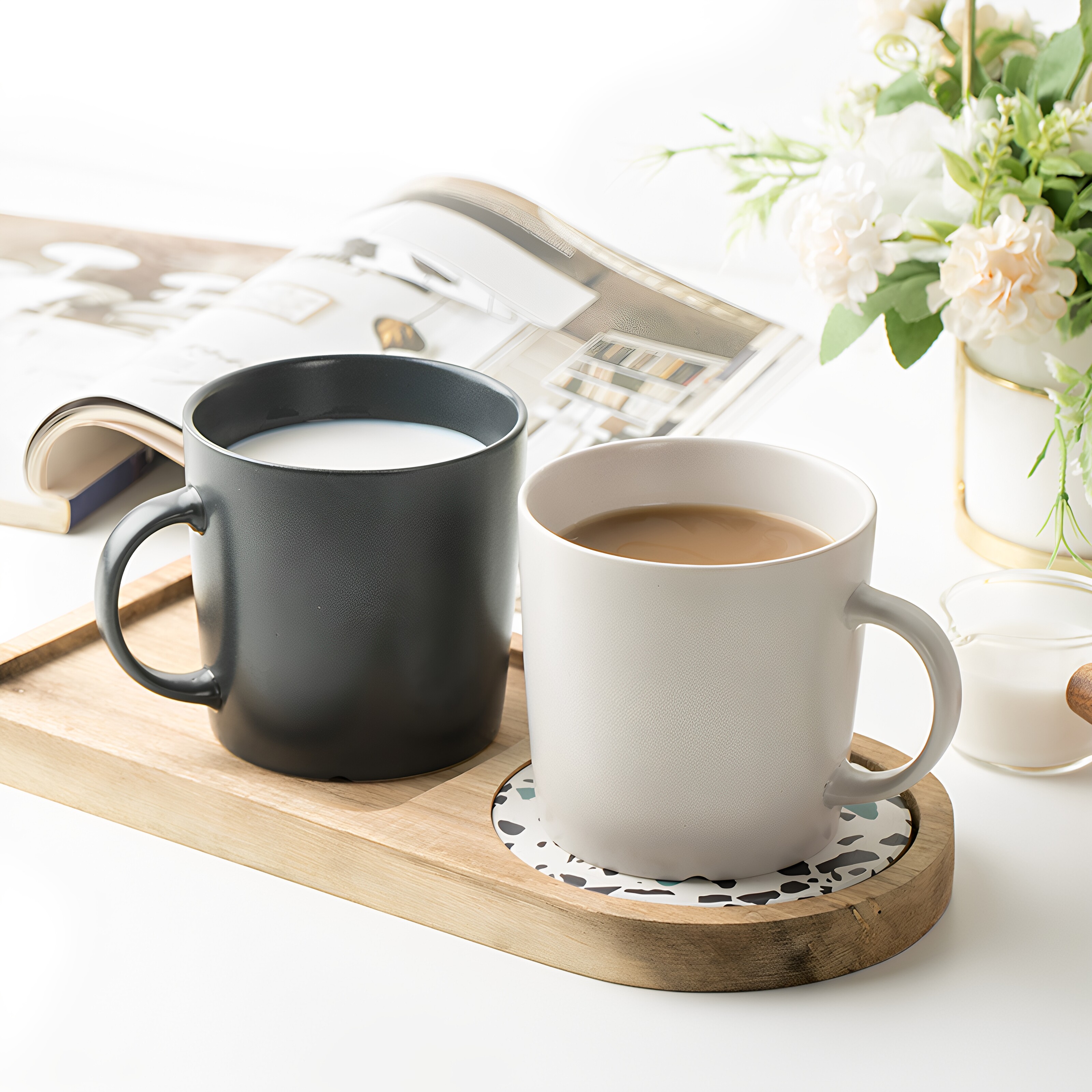 ins北欧简约陶瓷马克杯子咖啡杯情侣杯办公室家用男女喝水杯茶杯