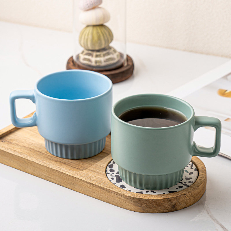 马克杯杯叠叠陶瓷杯哑光咖啡杯