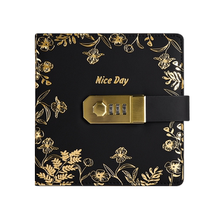 方形密码本带锁笔记本高颜值精美随身本子日记本手账本记事本空白页旅游盖章本保密收集本旅行集章防偷窥本子