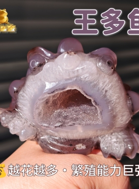 灵蟾晶舍｜王多鱼｜天然玛瑙软糖水晶金蟾摆件招财聚财吸财100