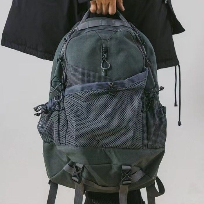 韩系机能风男女多功能大容量户外登山包旅行网眼抽绳双肩背包