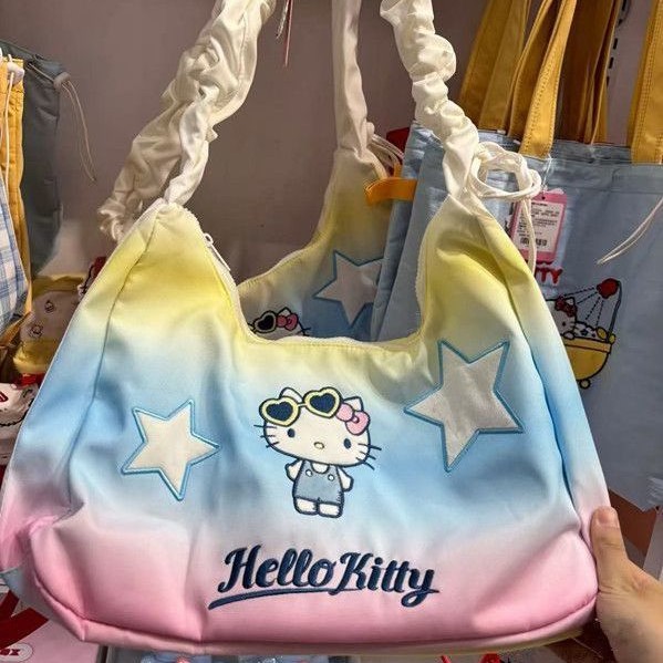 hello kitty渐变包女包大容量新款韩系单肩包百搭上课宽带斜挎包
