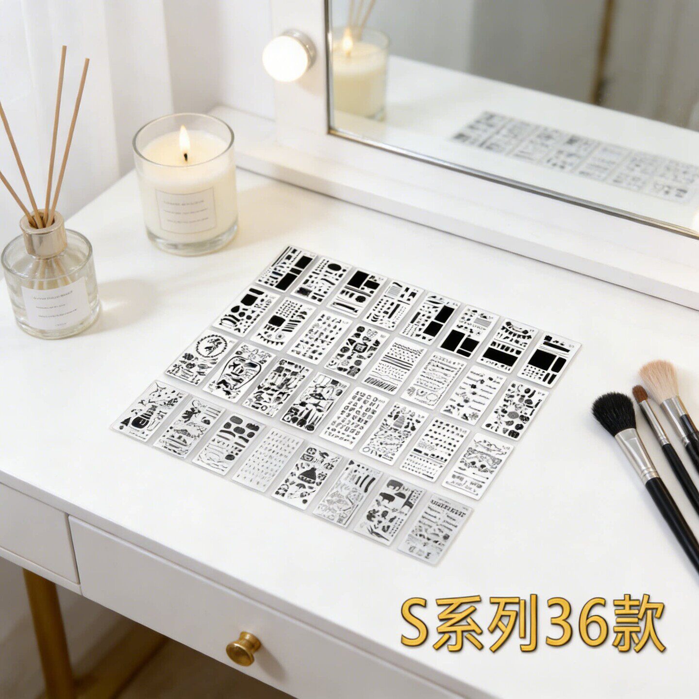 卷轴手写信镂空模板日记绘画手账各类尺/三角板/量角