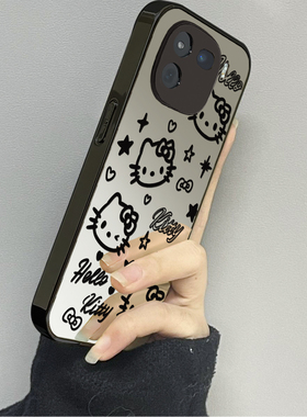 黑色kt猫适用vivoiqoo13手机壳11iqoo12新款10iqooneo9neo8pro男iqoou3x7se女款6情侣iqooz3z5x套z8x9turbo