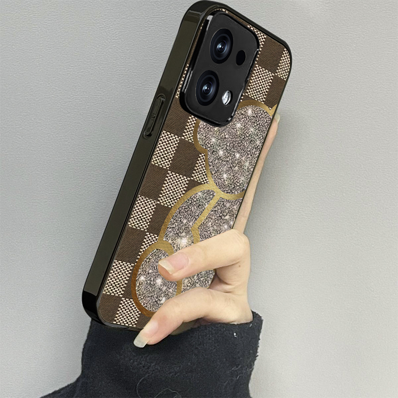 方格小熊适用opporeno14手机壳reno13新款12oppofindx8x6x7ultra6防摔5k10pro+9男8女款7情侣3k12x套oppok9s