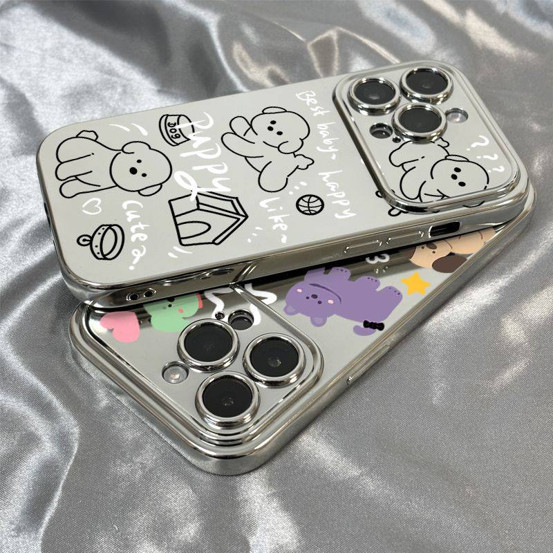 苹果15promax防摔手机壳线条小狗