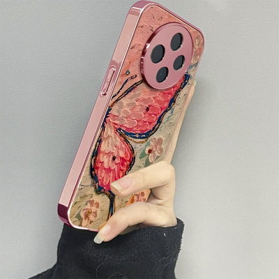 油画蝴蝶适用oppoa5pro手机壳a3a2新款a1a55a56a57a58a72a93防摔a53s男一加ace5女款2v13情侣oneplus12套11