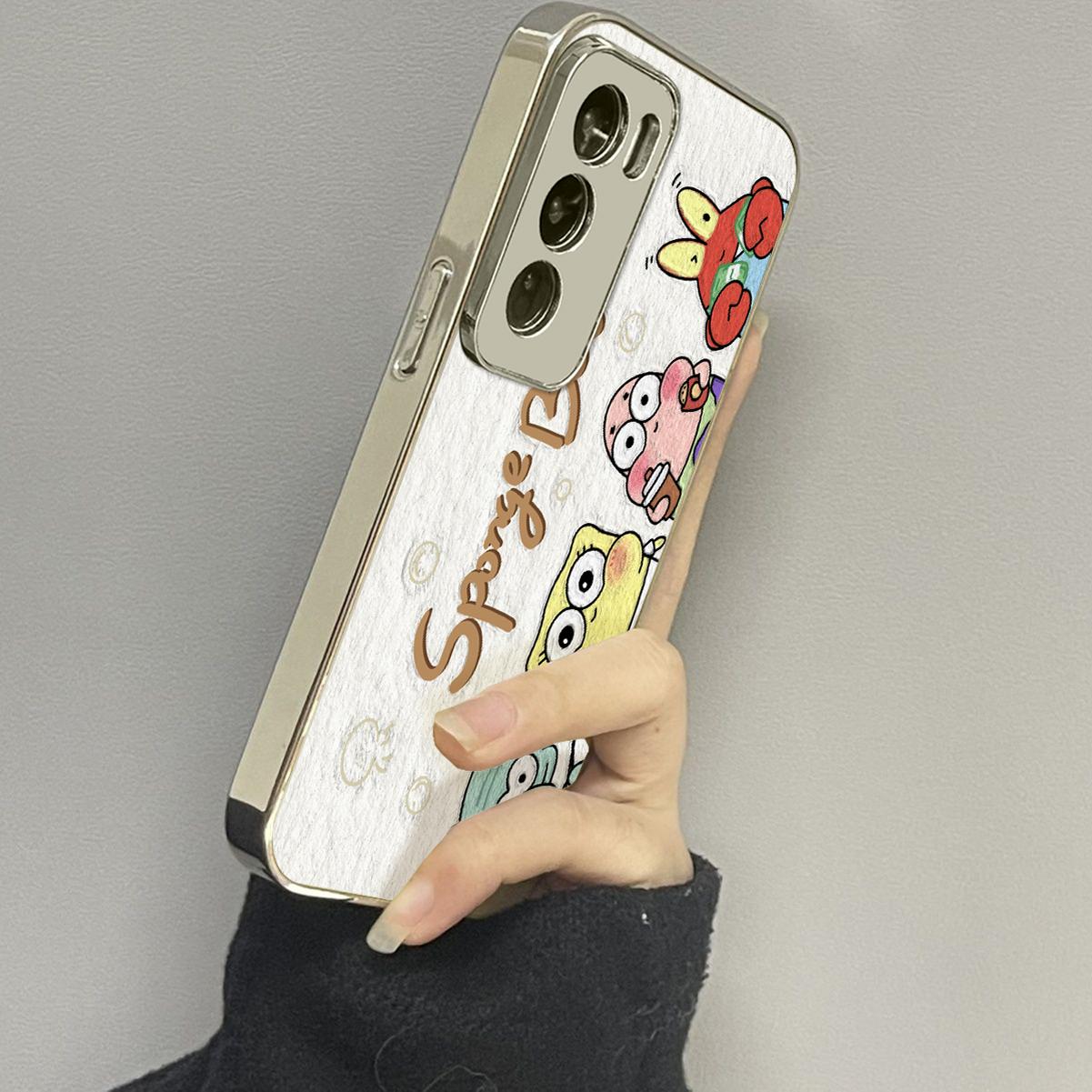 opporeno12镜面可爱手机壳