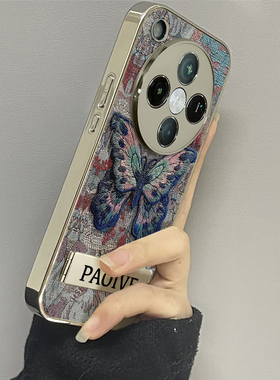 刺绣蝴蝶适用oppofindx8手机壳findx7ultra至尊版新款x6pro防摔x5男x3lite青春版女款findx情侣oppo保护套