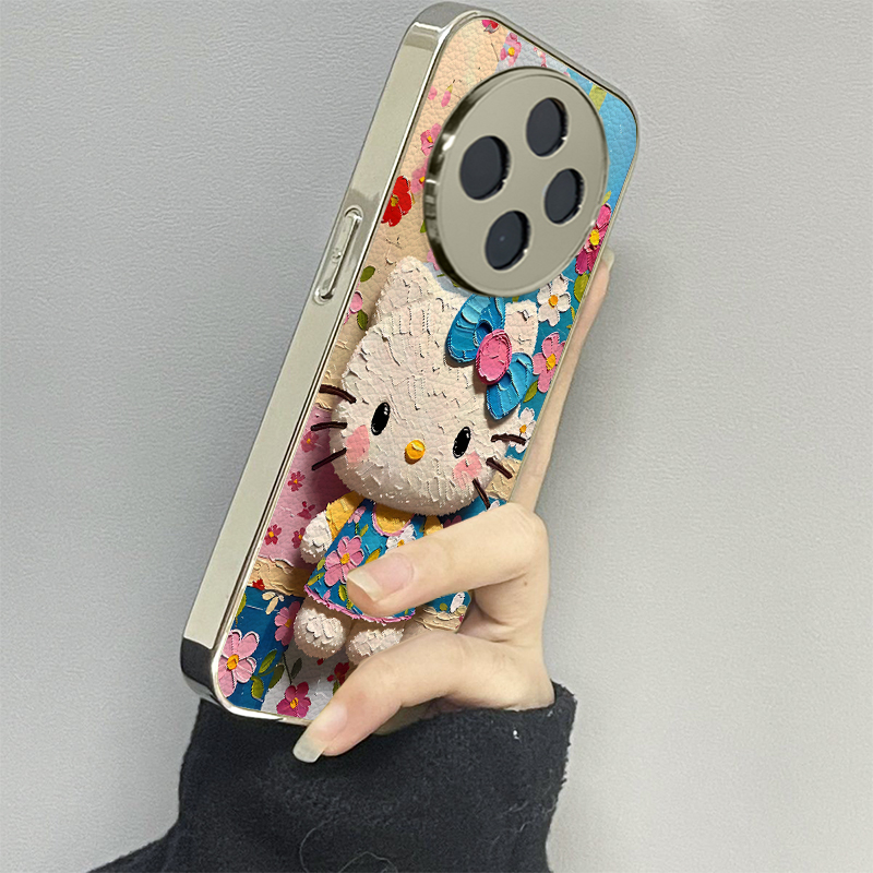 花裙kt猫适用oppoa5pro手机壳a3a2新款a1a55a56a57a58a72a93防摔a53s男一加ace5女款2v13情侣oneplus12套11