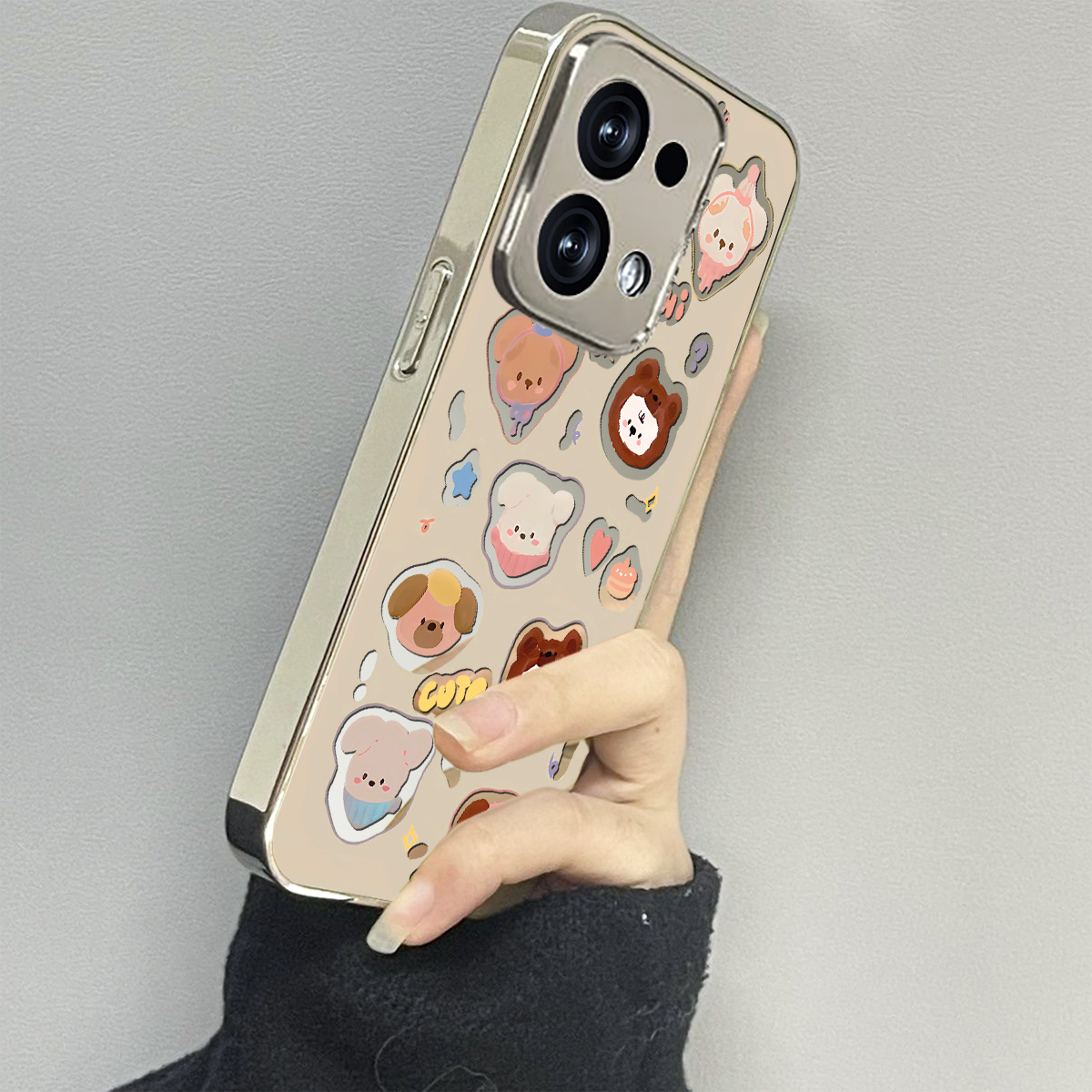 围脖小狗适用opporeno13手机壳reno12新款11oppofindx8x6x7ultra6防摔5k10pro+9男8女款7情侣3k12x套oppok9s