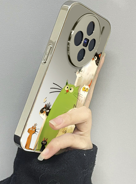 惊讶猫咪适用vivox200promini手机壳x100ultra新款90s80至尊版70pro12男60vivos30s20女款17t19情侣18e16套15