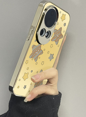 黄色星星适用华为nova13手机壳nova12ultra新款11活力版nova10se镜面9防摔8男7女款6情侣5pro至尊版5g套