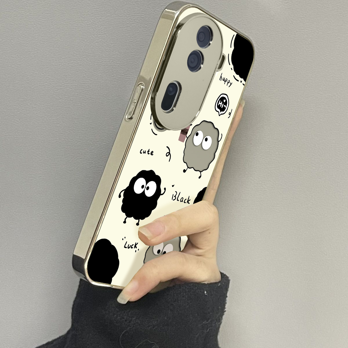opporeno12镜面卡通手机壳