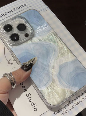 蓝色晕染适用荣耀100手机壳honor80新款70pro+防摔50se男30s女款x50i情侣9xpro套荣耀v40轻奢版畅玩20pro