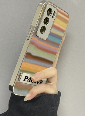 彩色条纹适用opporeno13手机壳reno12新款11oppofindx8x6x7ultra6防摔5k10pro+9男8女款7情侣3k12x套oppok9s